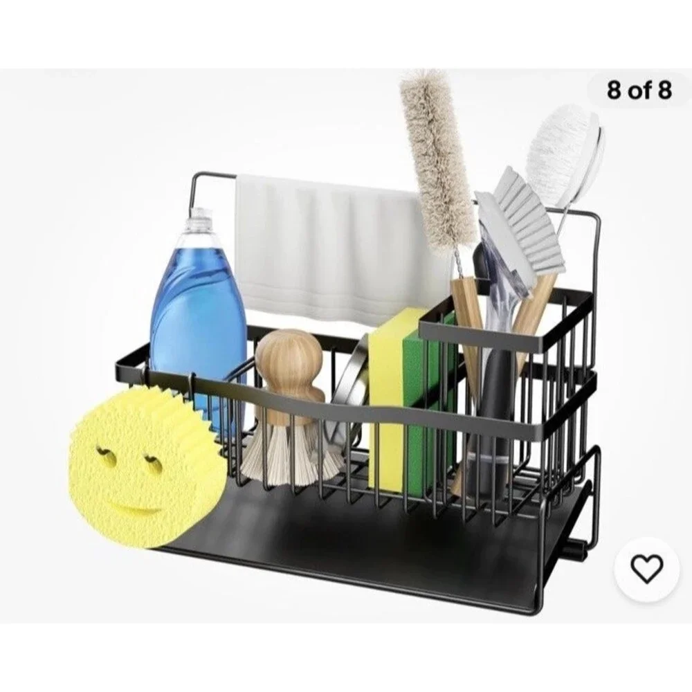 Adurei Sponge Holder for Kitchen Sink 304 Stainless Steel Self-Draining Sink Cad